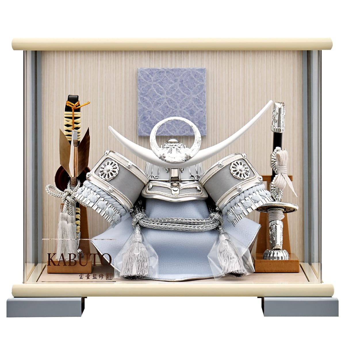 五月人形 ケース飾り 兜 上杉 コンパクト 兜飾り ミニ おしゃれ 横幅