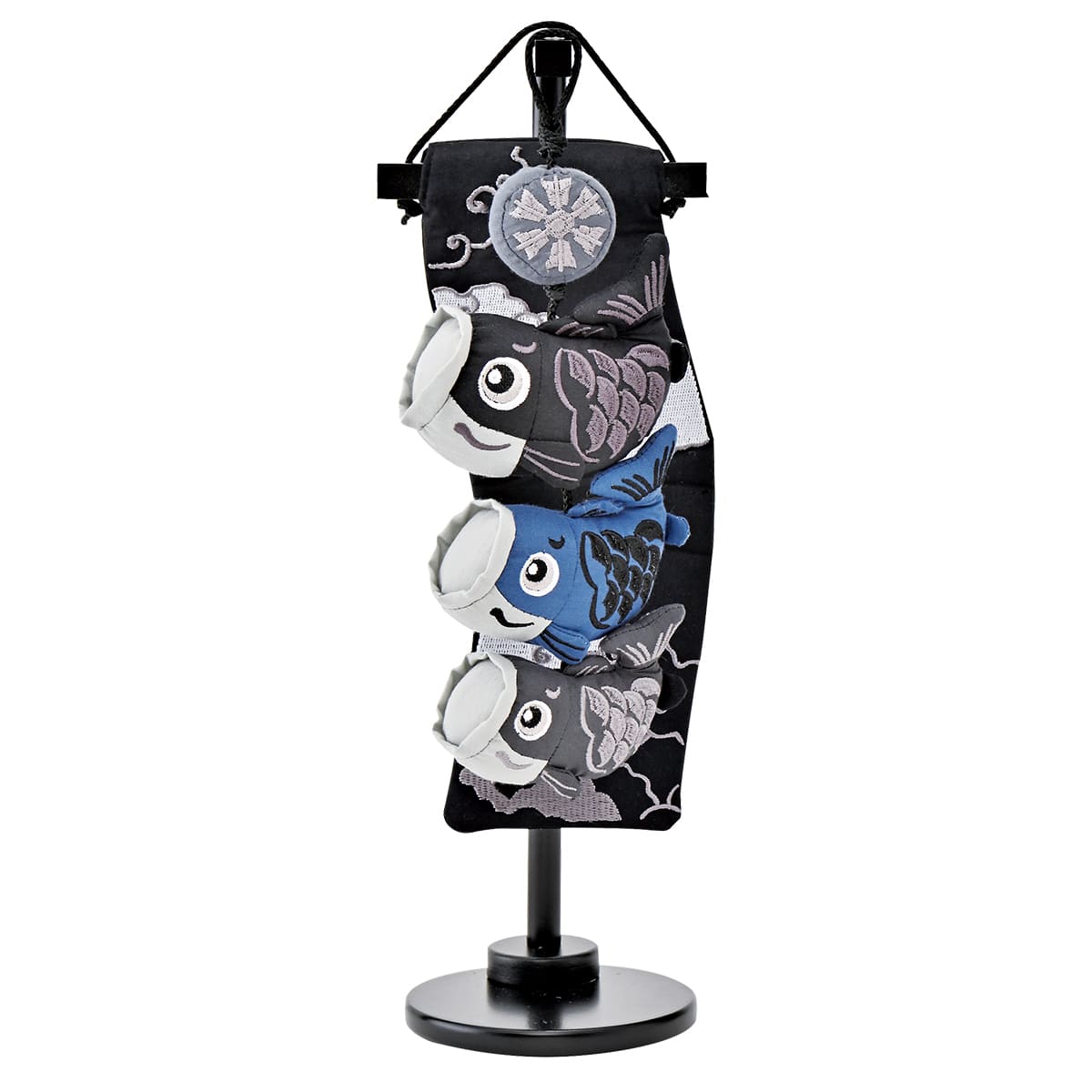 鯉のぼり 室内 こいのぼり ミニ シック モダン 黒 黒天 (極小）高さ