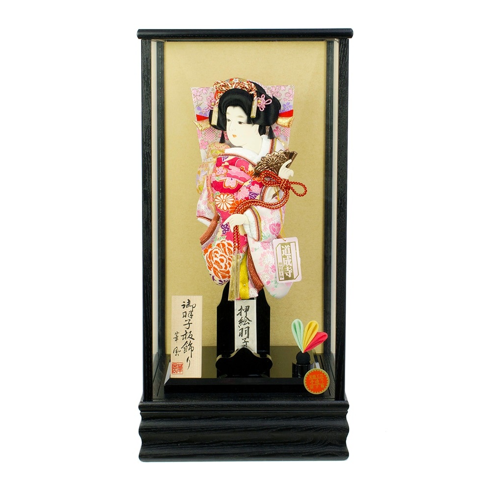 羽子板 お祝い 13号a 古都 ケース飾り ガラス 黒 赤 おしゃれ かわいい