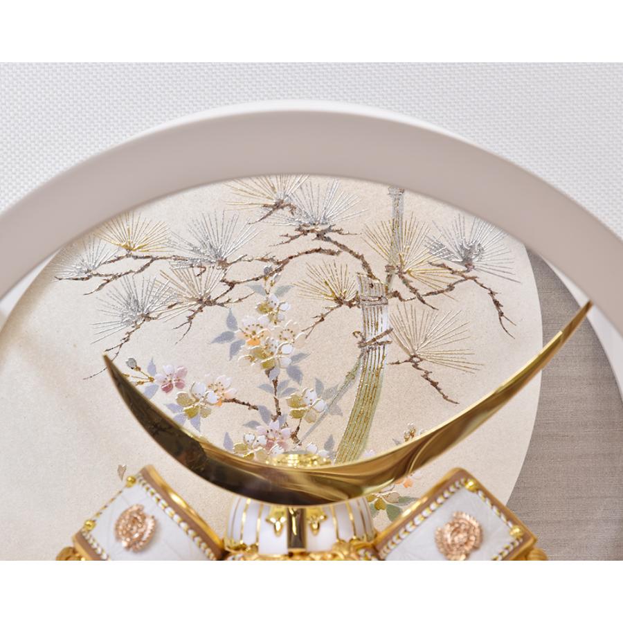 五月人形 丸型 丸 ケース入り 久月作 コンパクト お祝い 兜飾り