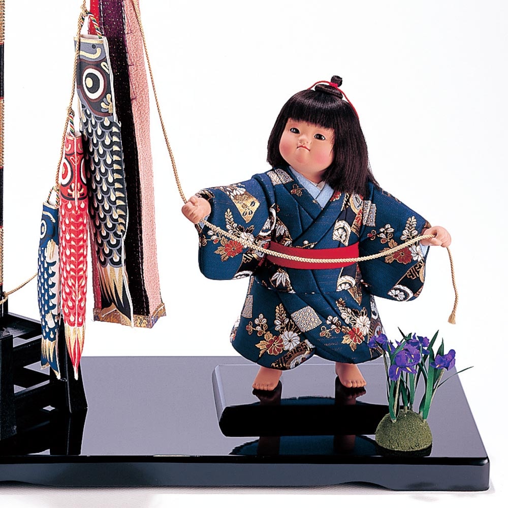 五月人形 真多呂人形作 木目込み 大将飾り 子供大将 引上げ 鯉のぼり