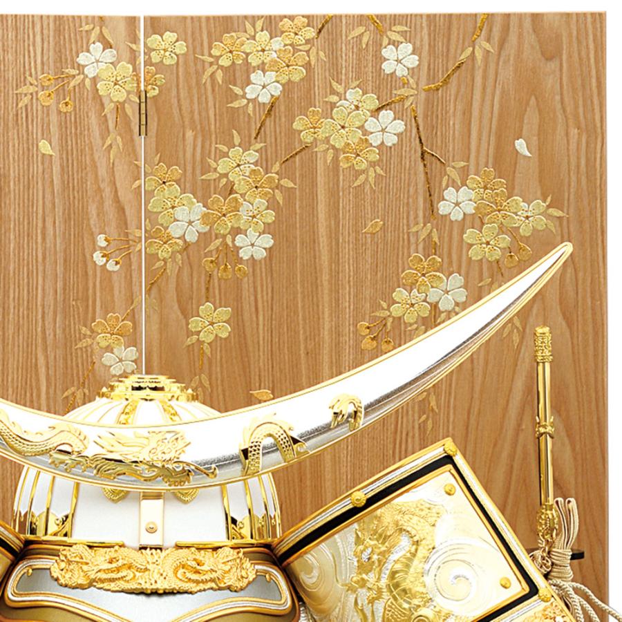 五月人形 コンパクト 伊達政宗 おしゃれ 兜飾り 25号 白金 伊達 着用兜