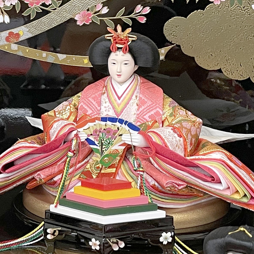 雛人形 ひな人形 お祝い 三段飾り 3段 後ろ扉式 収納 初節句 五人飾り
