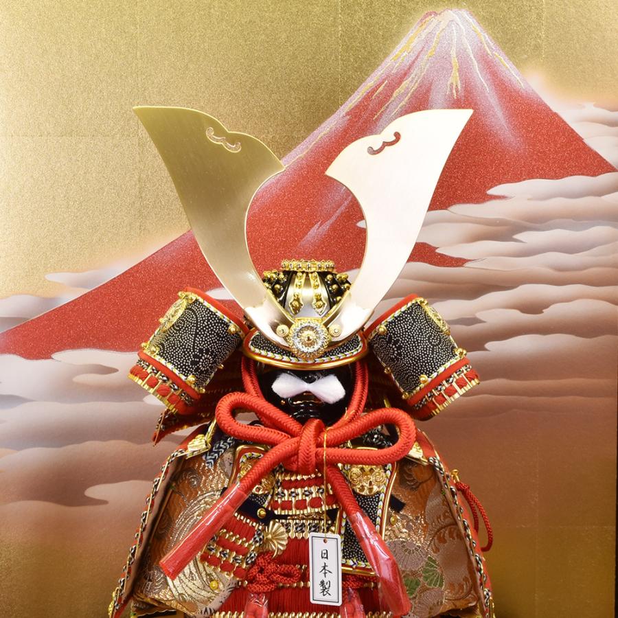 五月人形 コンパクト 鎧飾り 7号 鎧 綺羅星 上赤 大鎧 兜 弓太刀 赤