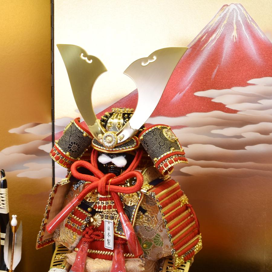 五月人形 コンパクト 鎧飾り 7号 鎧 綺羅星 上赤 大鎧 兜 弓太刀 赤