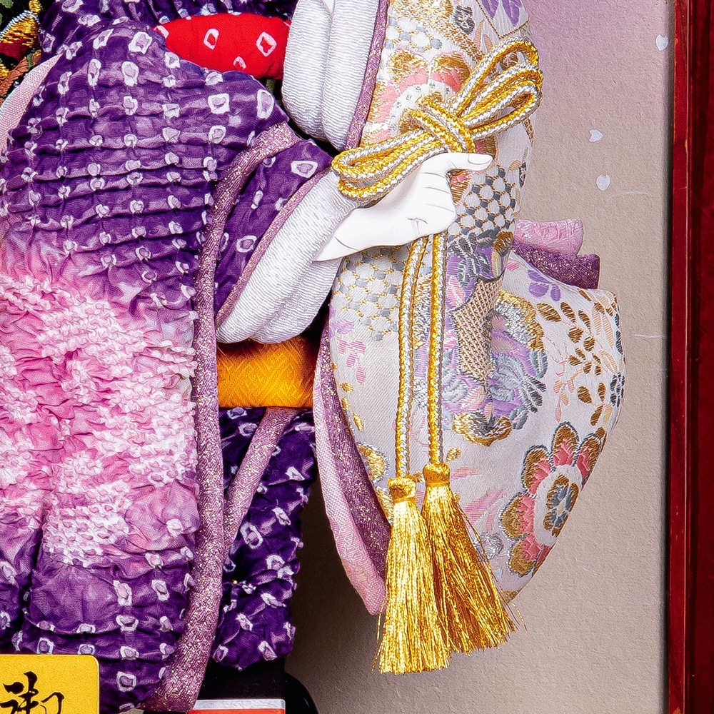 羽子板 お祝い 羽子板飾り 初正月飾り 15号 京華 ケース飾り 赤 ガラス