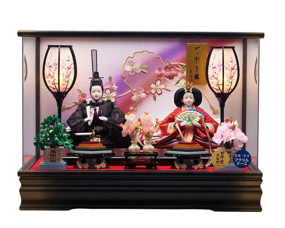 雛人形 ひな人形 お祝い ケース飾り 親王飾り 二人飾り 2人飾り 羽衣三