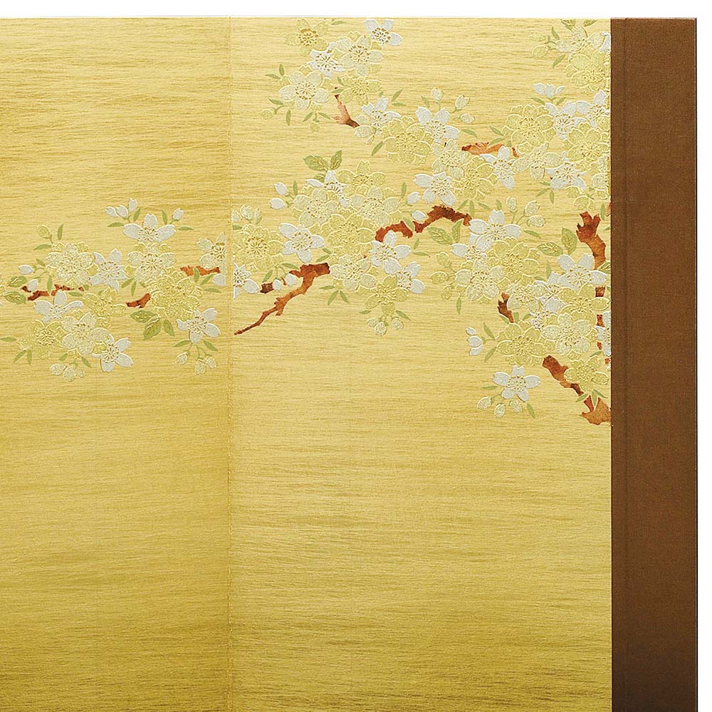 五月人形 5月人形 屏風 飾り台付き 屏風 15号 袋張屏風 金箔桜 飾り台