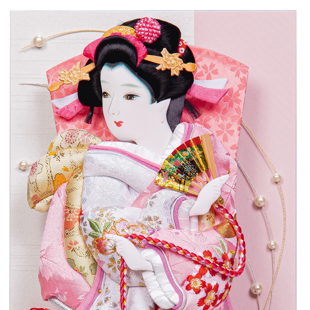 羽子板飾り 飾り台付き 16号 金欄尾山 昭和レトロ 【公式通販】