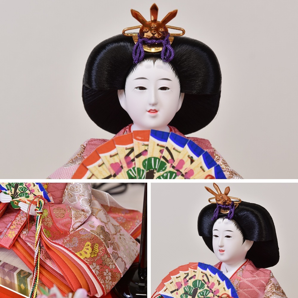 雛人形 コンパクト 親王飾り 選べる ガラスケース ケース飾り 茶 黒