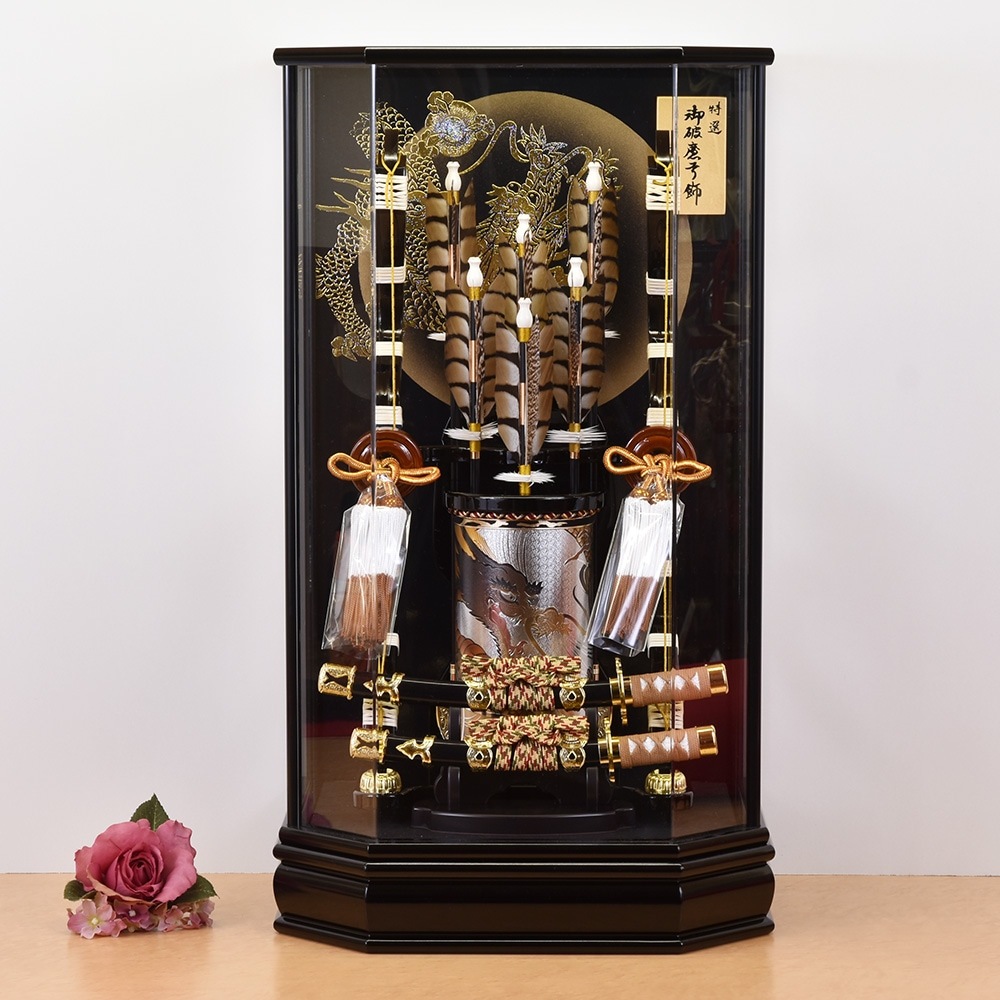 破魔弓 お祝い 破魔矢 初正月飾 18号 栄龍 ケース飾り アクリル