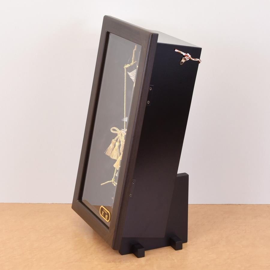 破魔弓 壁掛け 破魔矢飾り お祝い 8号 銘木 黒檀 コンパクト 高雄 額