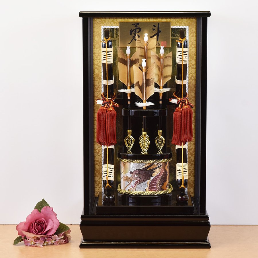 新品未使用 6号 パノラマケース入り破魔弓 天然羽根 コンパクト