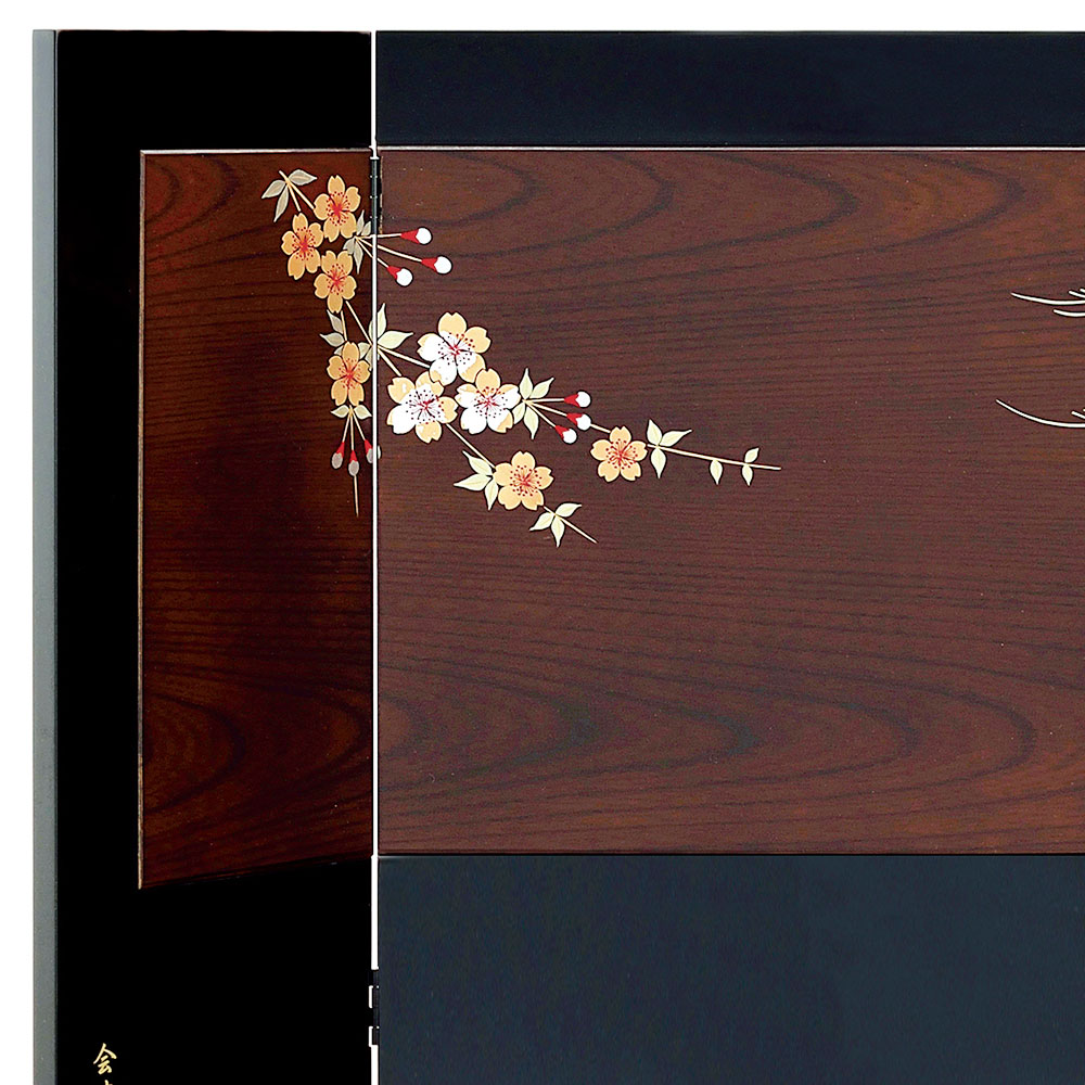 23号 黒塗屏風 松 23号 黒塗屏風 松