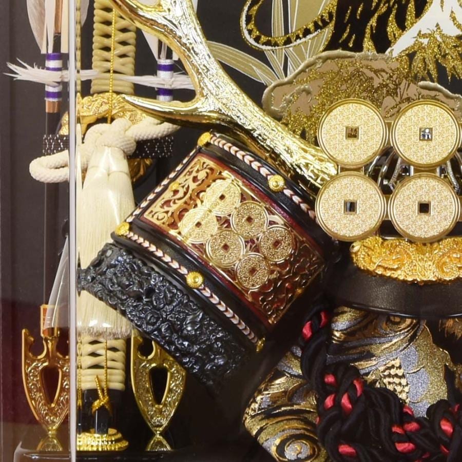 真田幸村公之兜 東京久月 五月人形 家紋付き兜飾り オルゴール付き