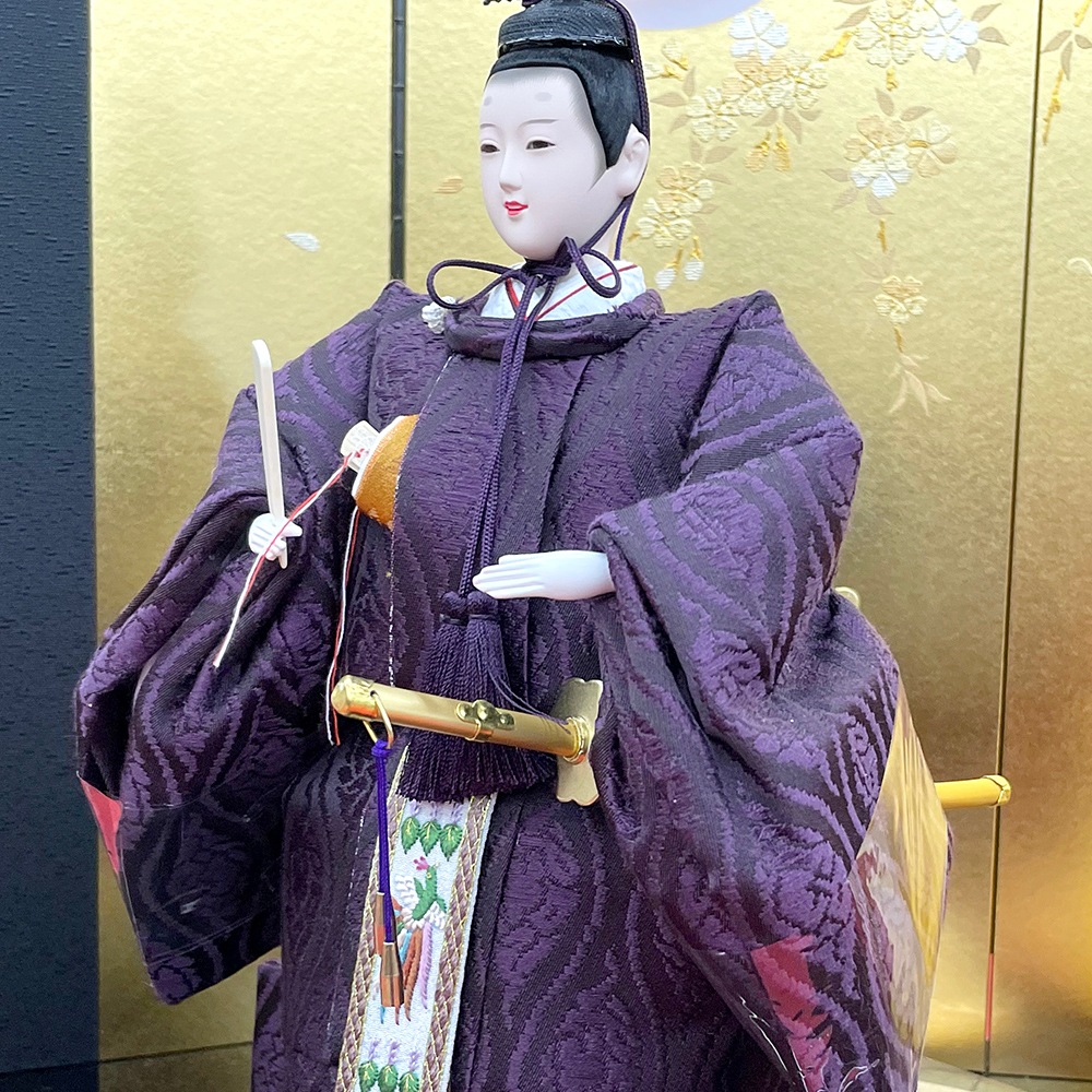 雛人形 ひな人形 お祝い 立雛飾り 立ち雛 台付 黒塗 親王飾り 2人飾り