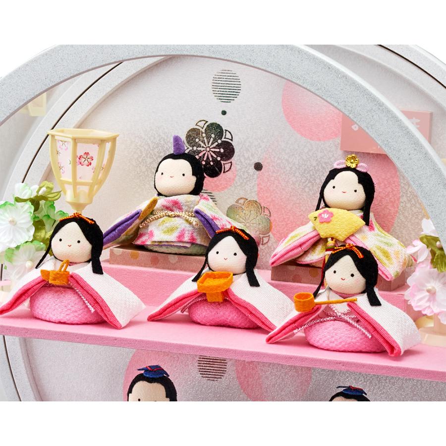 雛人形 ケース入り 丸型 円 選べる コンパクト ちりめん ケース