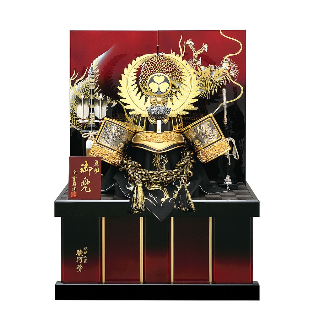 五月人形 コンパクト 着用 収納飾り 徳川 兜 収納式 25号 徳川家康