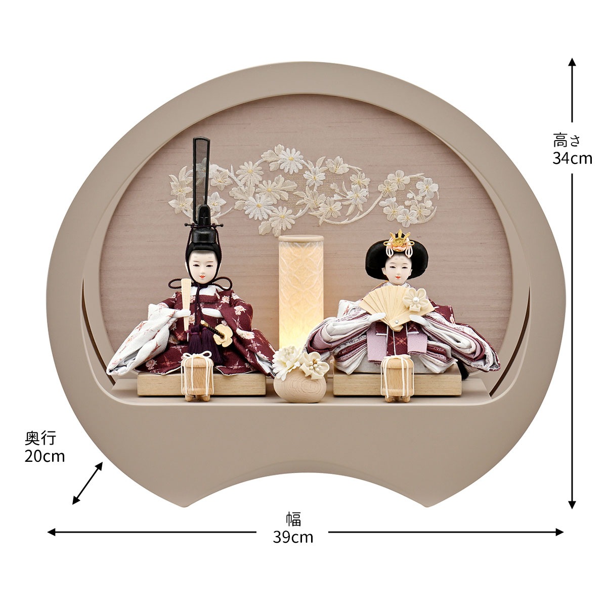 雛人形 コンパクト おしゃれ 初節句 お祝い ひな人形 親王飾り 2人飾り