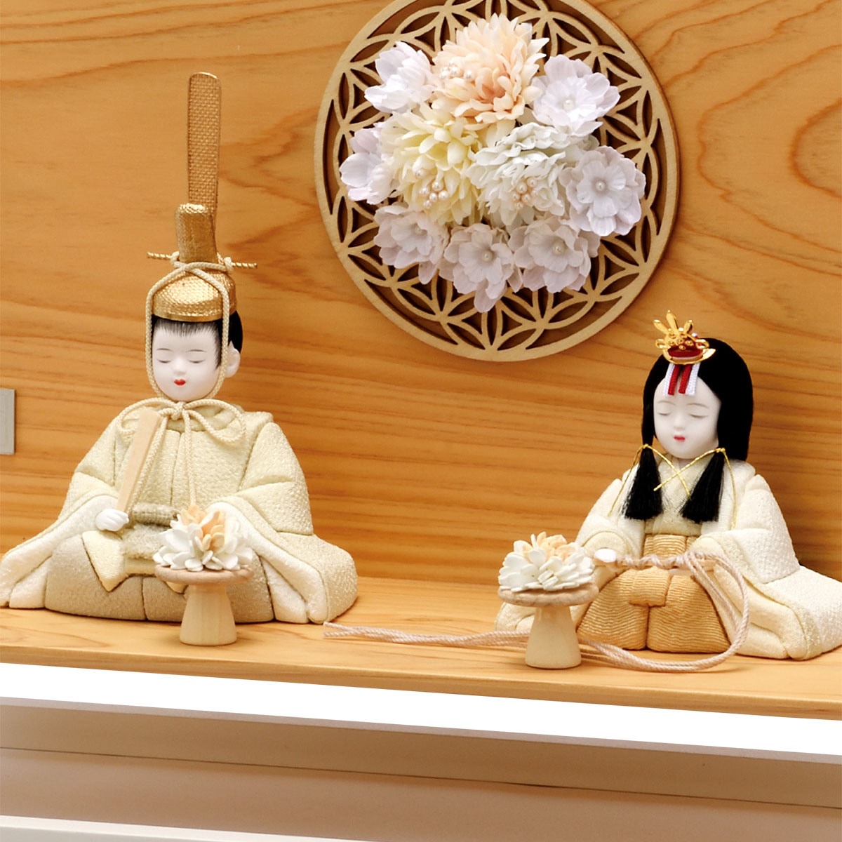 雛人形 コンパクト かわいい マンション モダン 白 女の子 ミニ