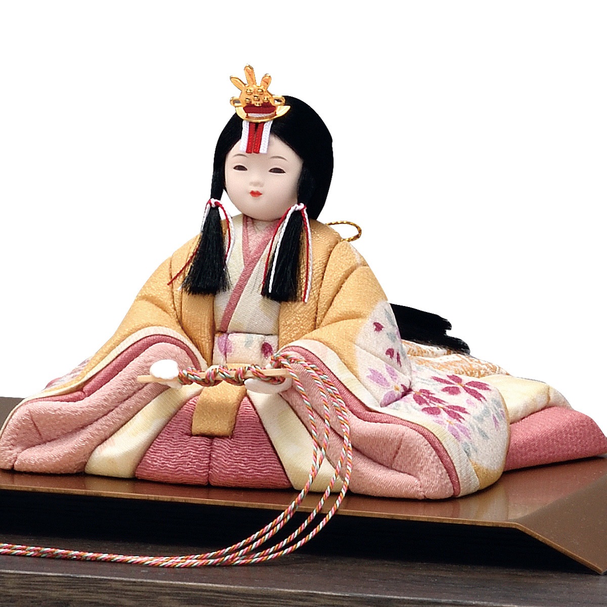 雛人形 コンパクト かわいい マンション モダン 金色 女の子 ミニ 花