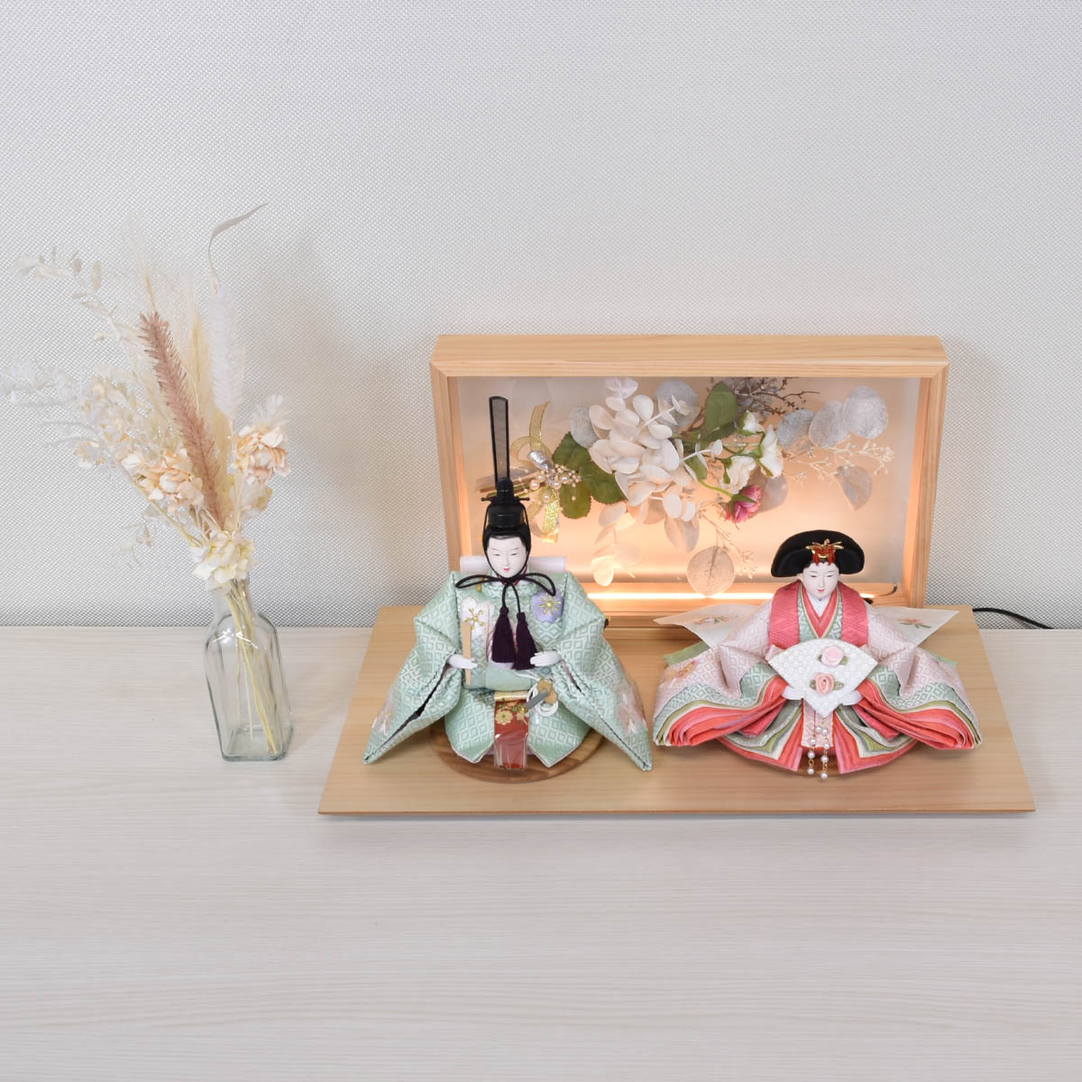 雛人形 コンパクト おしゃれ 初節句 お祝い ひな人形 平飾り 親王飾り