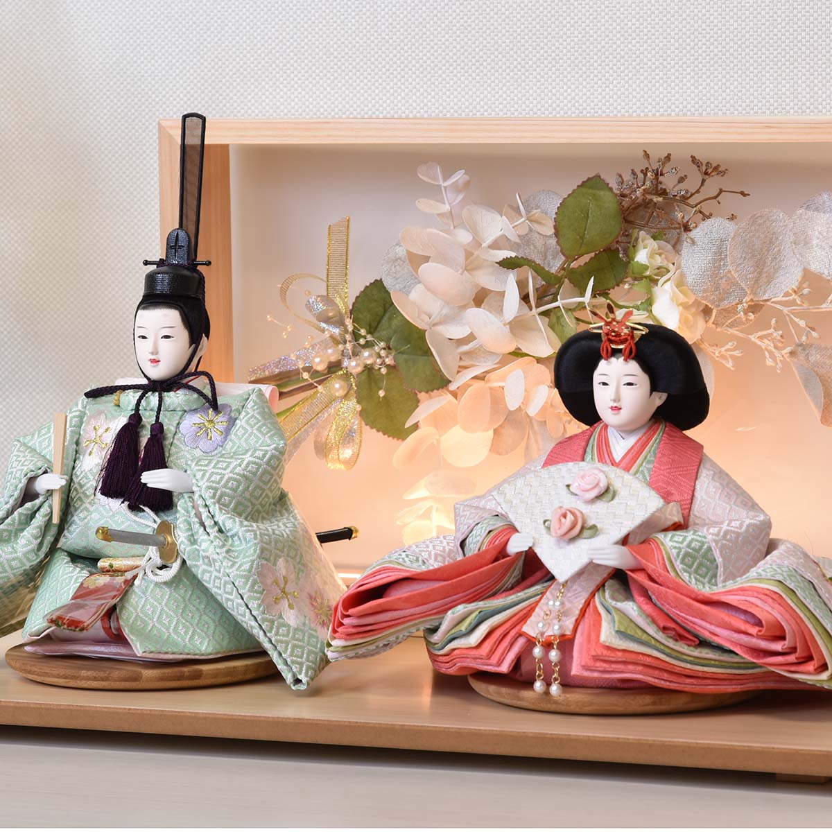 雛人形 コンパクト おしゃれ 初節句 お祝い ひな人形 平飾り 親王飾り