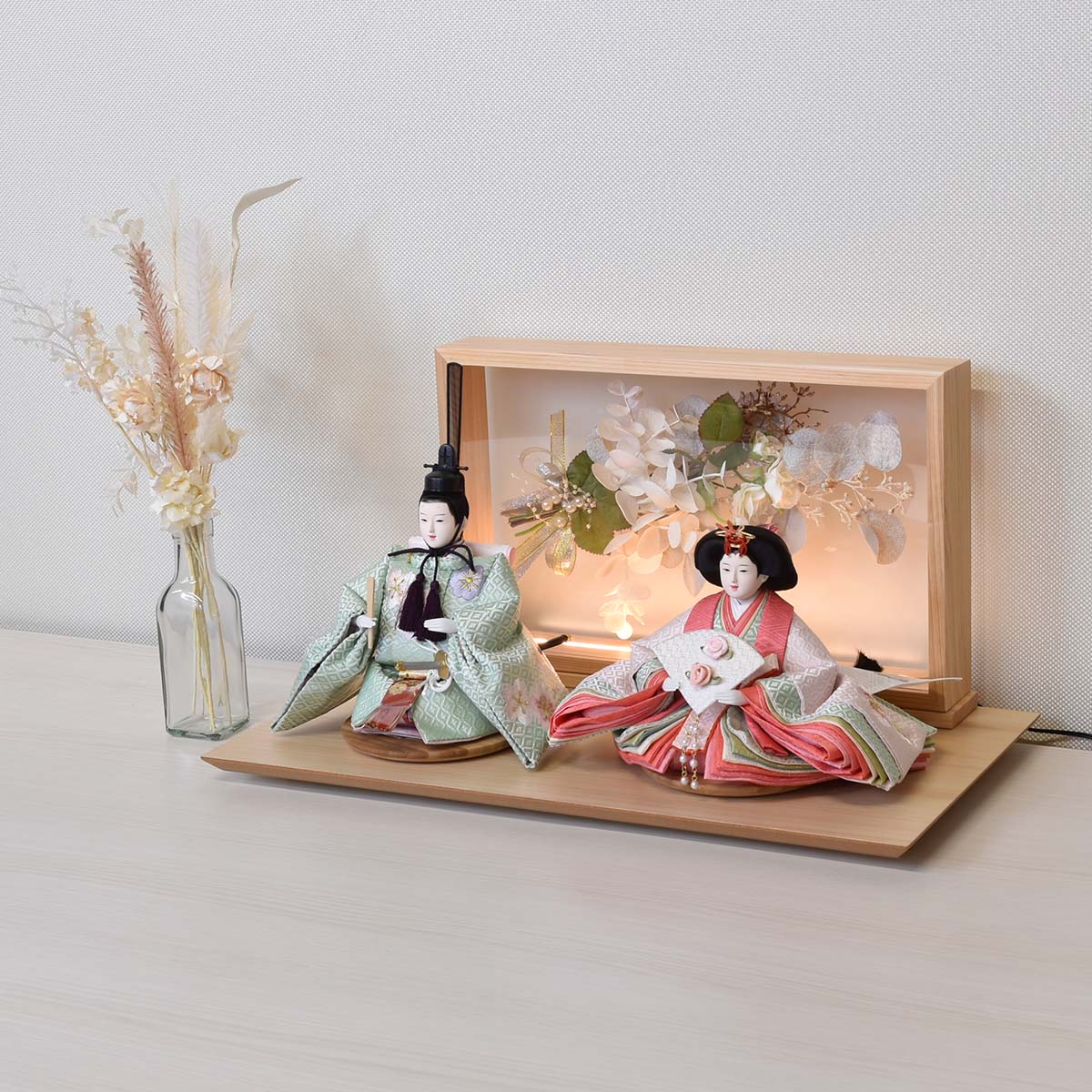 雛人形 コンパクト おしゃれ 初節句 お祝い ひな人形 平飾り 親王飾り