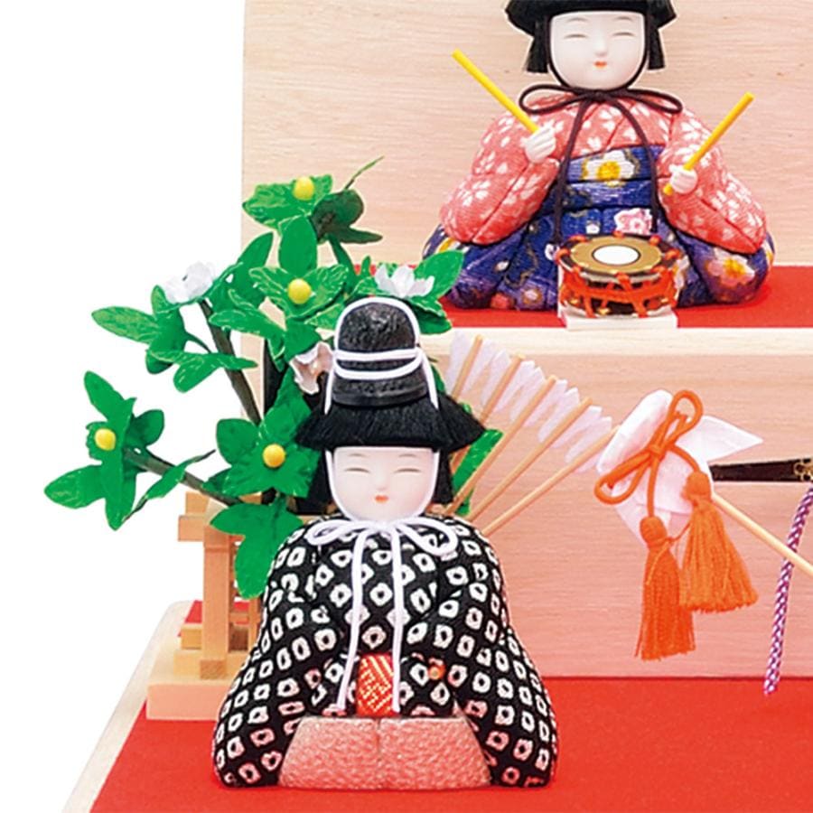 雛人形 コンパクト 木目込み 一秀 ひな人形 十五人飾 平安雛14号 収納