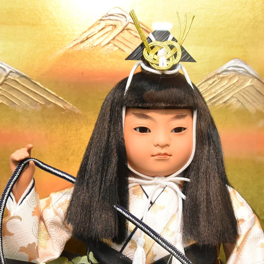 五月人形 久月作 お祝い 兜曳 武者飾り ケース飾り ガラスケース 黒
