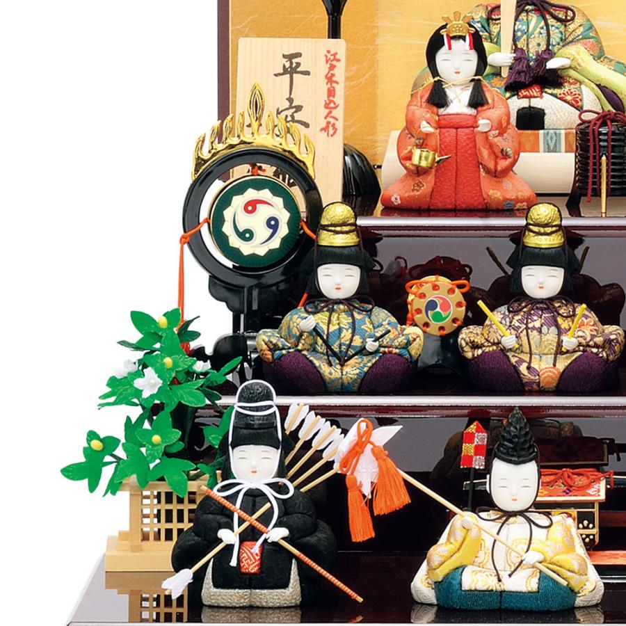 雛人形 木目込み 一秀 ひな人形 十五人飾 平安雛15号 木製三段セット