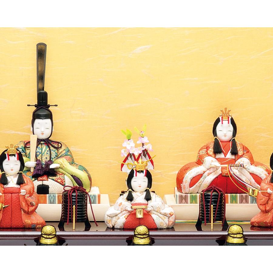 雛人形 木目込み 一秀 ひな人形 十五人飾 平安雛15号 木製三段セット