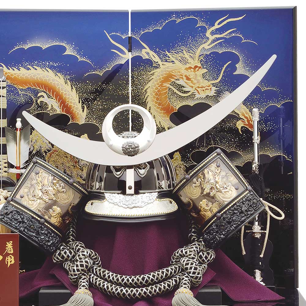 五月人形 コンパクト 着用 上杉 収納飾り 兜飾り 収納式 25号 上杉謙信