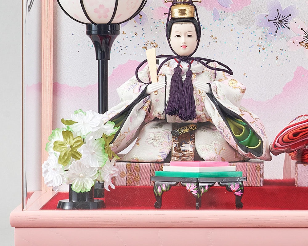 雛人形 ひな人形 お祝い ケース飾り 親王飾り 二人飾り 2人飾り 姫華豆