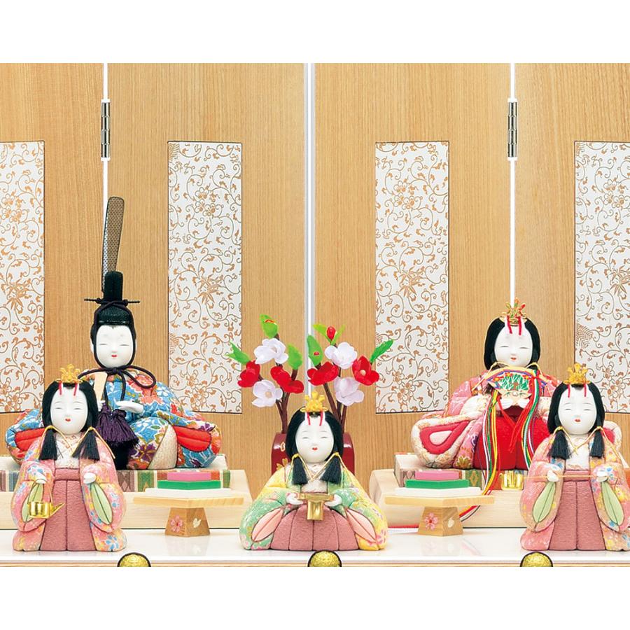 雛人形 木目込み 一秀 ひな人形 十五人飾 平安雛15号 木製三段