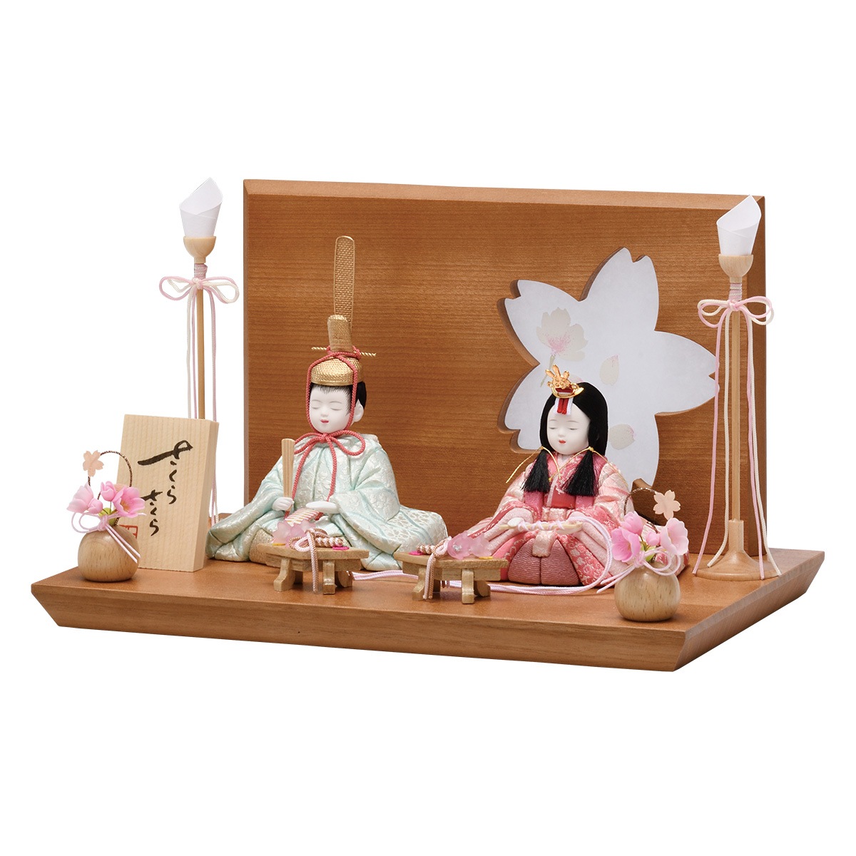 かわいい 木目込み 雛人形 揃い 雛道具 3月3日 桃の節句 昭和レトロ 雛人形 コンパクト かわいい マンション 女の子 ミニ おしゃれ LED点灯