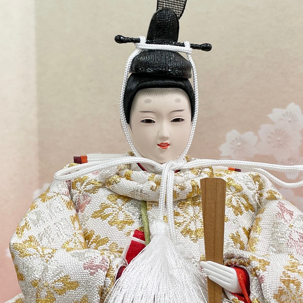 収納式親王飾り　白桜　セット 収納式親王飾り 白桜 セット
