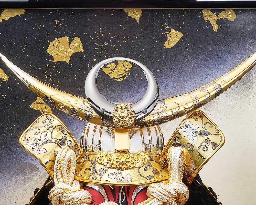 五月人形 5月人形 兜飾り ケース飾り 上杉謙信 勇将 黒 おしゃれ