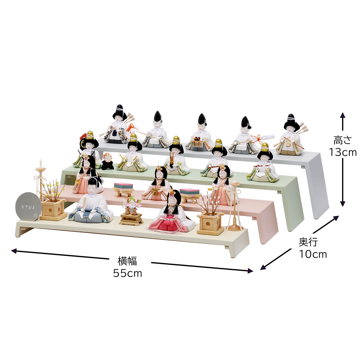 雛人形 コンパクト かわいい マンション 女の子 モダン ミニ カラフル