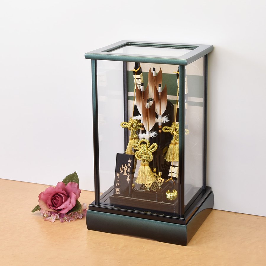 破魔弓コンパクトガラスケース10号・間口約23×奥行約22×高約39㎝