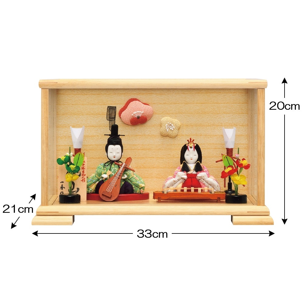 雛人形 ケース飾り 木目込み 一秀 ひな人形 かわいい 親王飾り