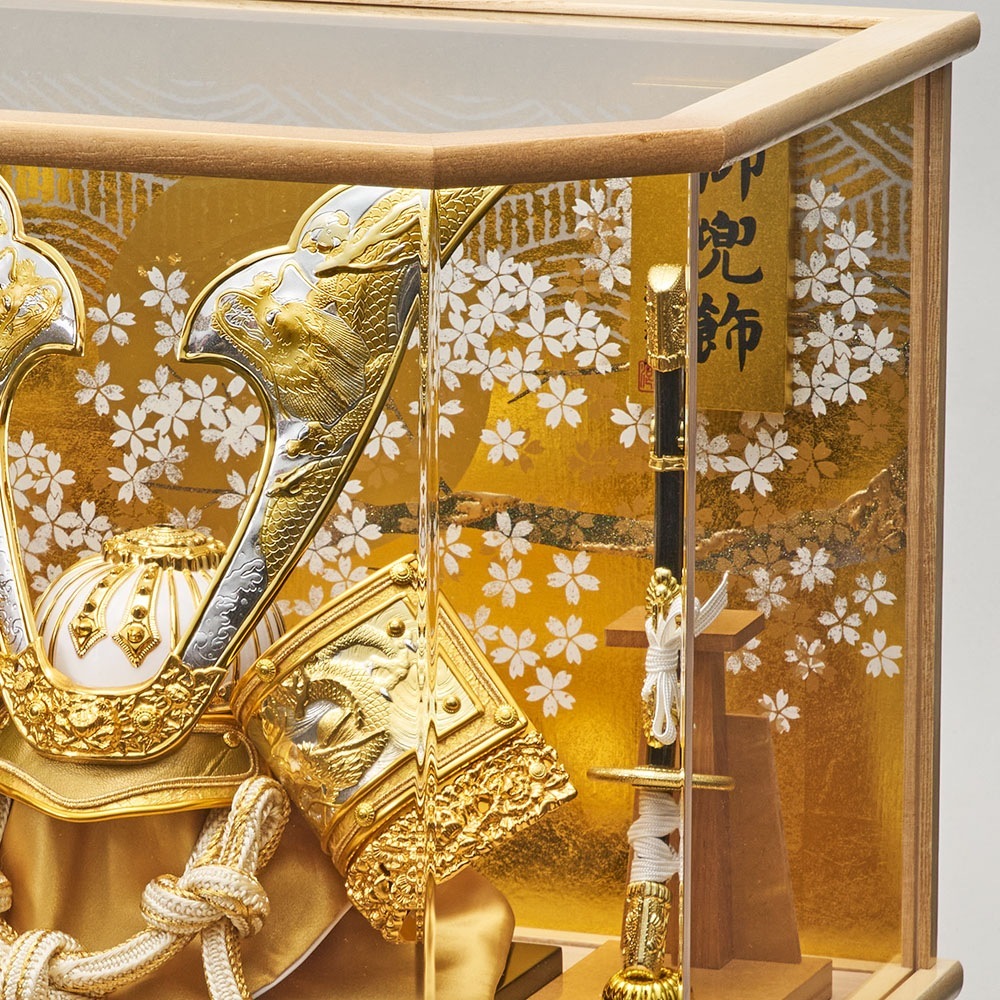 五月人形 5月人形 兜飾り ケース飾り 六角 東山 オーク おしゃれ