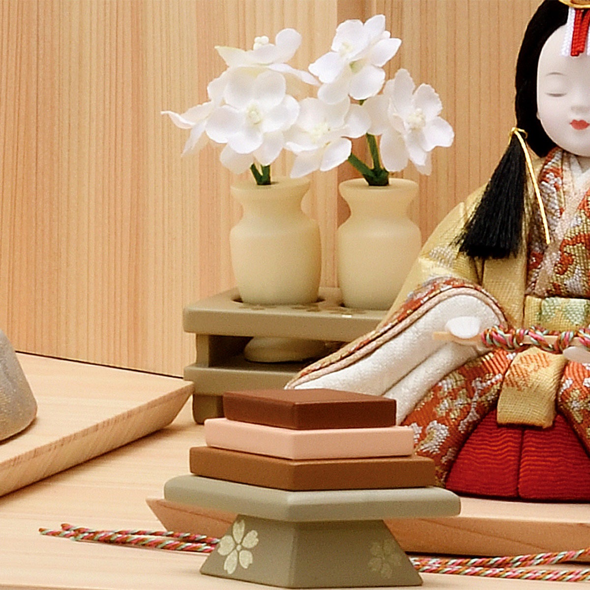 【もも様】木製雛人形-natura-コンパクト ナチュラル 初節句B 雛人形 コンパクト かわいい マンション 女の子 ミニ モダン ベージュ