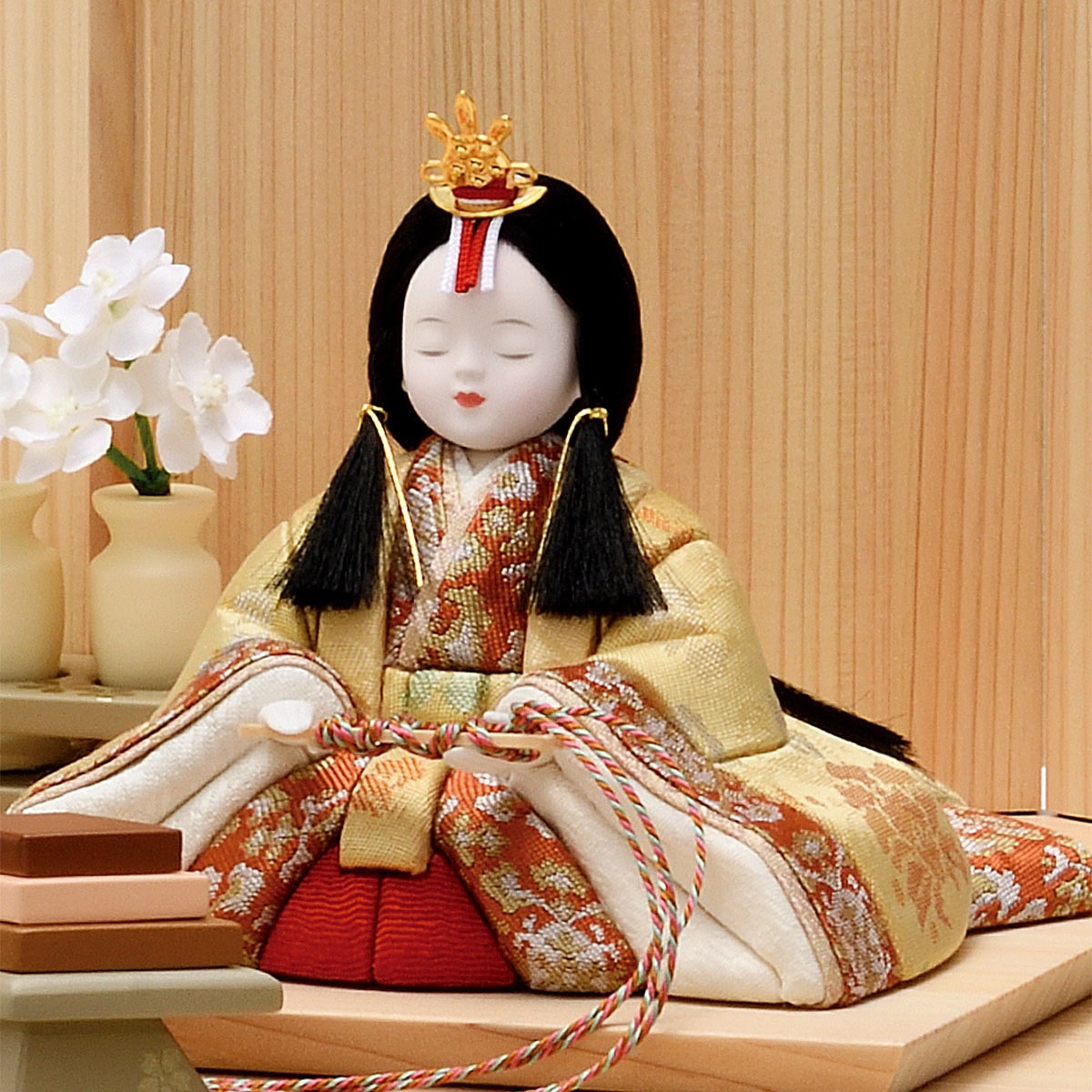 雛人形 コンパクト かわいい マンション 女の子 ミニ モダン ベージュ