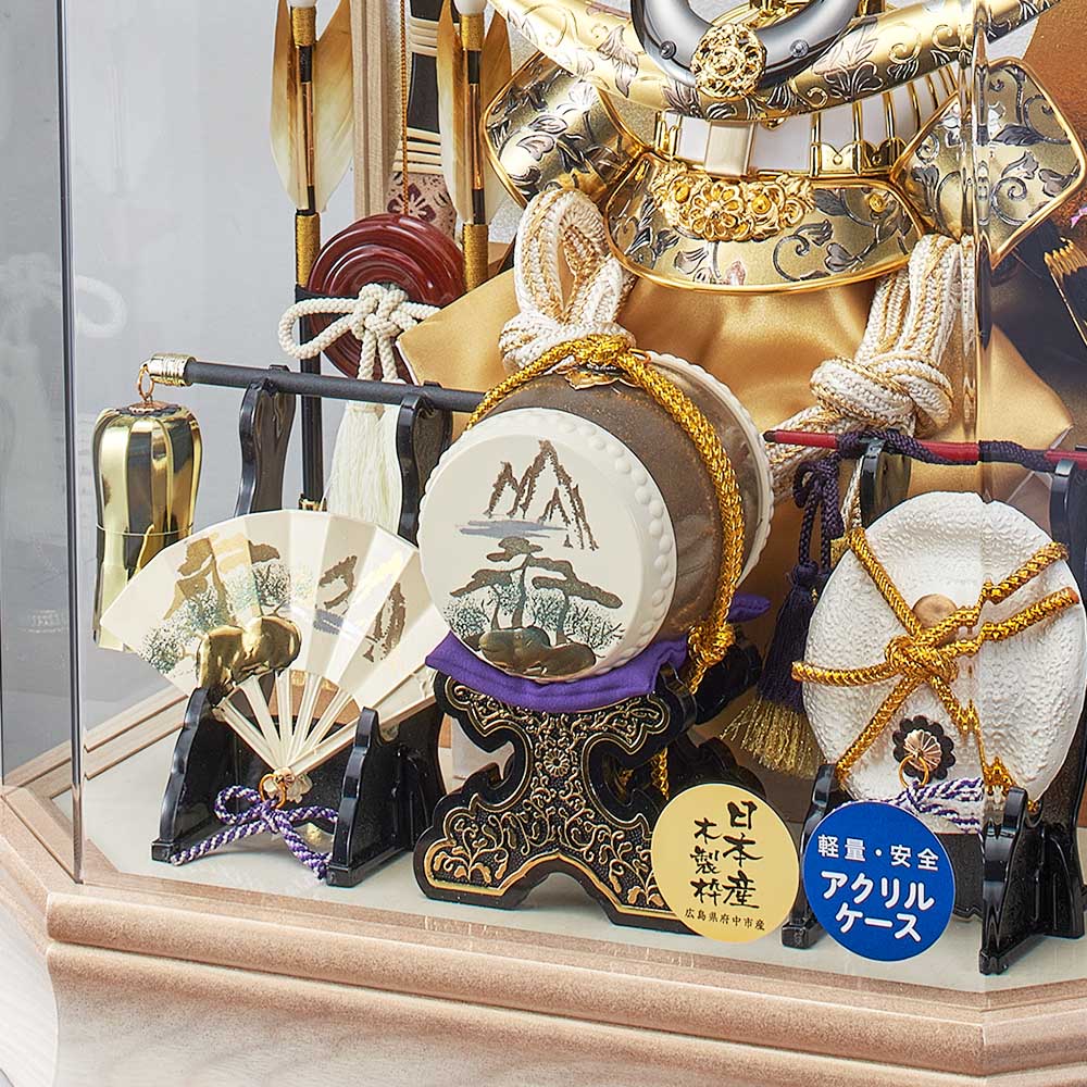 上杉謙信 五月人形 兜飾り 六角パノラマアクリルケース入 上杉謙信 五月