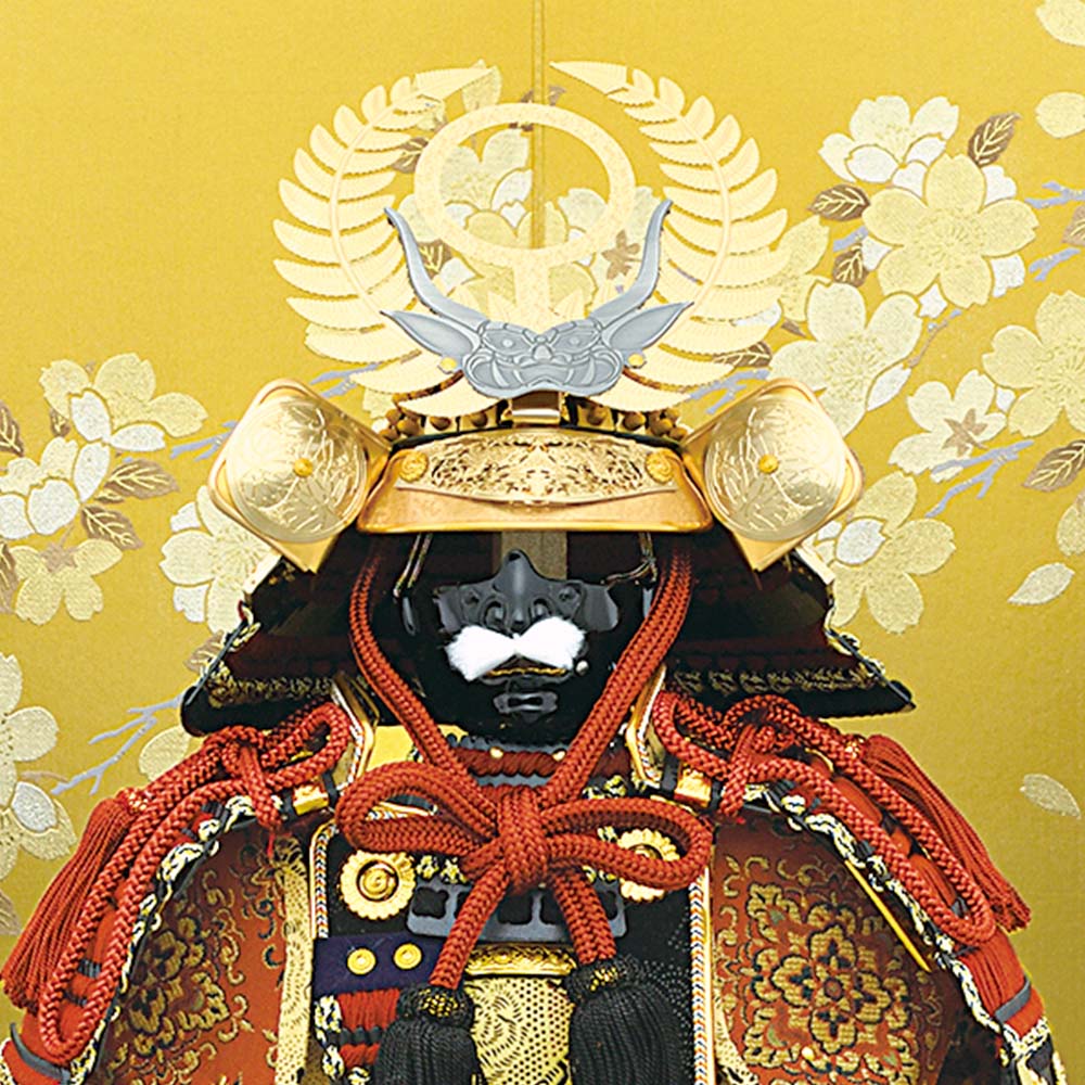 五月人形 5月人形 鎧飾り 7号 胴丸徳川鎧 二曲屏風 金 赤 おしゃれ |