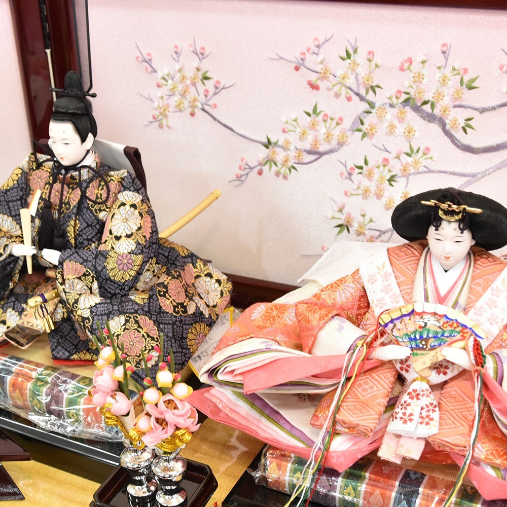 N7 可愛いサイズの雛人形 人形のみ 西陣織金らん衣装 雛人形五人飾り