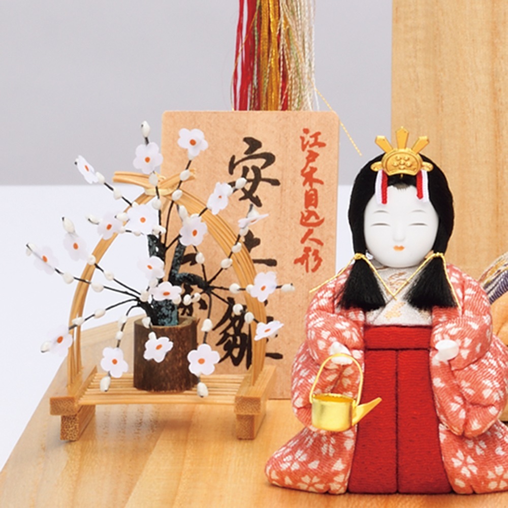 雛人形 お祝い 木目込み 一秀 ひな人形 五人飾り 安土雛 親王 官女 茶