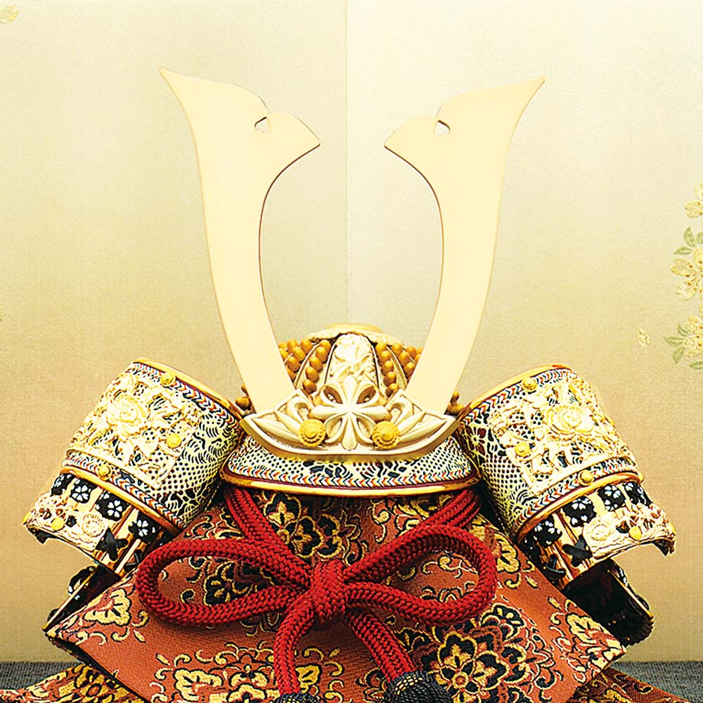 五月人形 5月人形 兜飾り 8号 帝王兜 二曲屏風 金 赤 おしゃれ