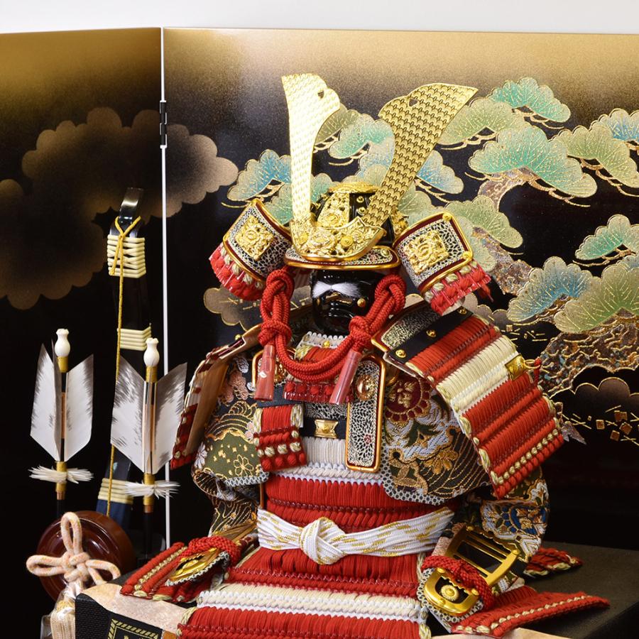 五月人形 久月 鎧 鎧飾り大鎧 5月人形 おしゃれ コンパクト 赤 兜 弓